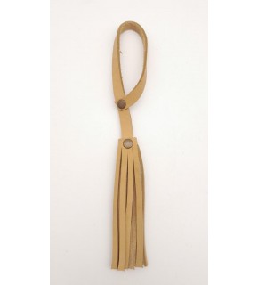 Çanta Aksesuar Ham Doğal Renk Gerçek Deri Püskül Antik Metalli