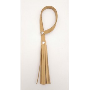 Çanta Aksesuar Ham Doğal Renk Gerçek Deri Püskül Gümüş Metalli