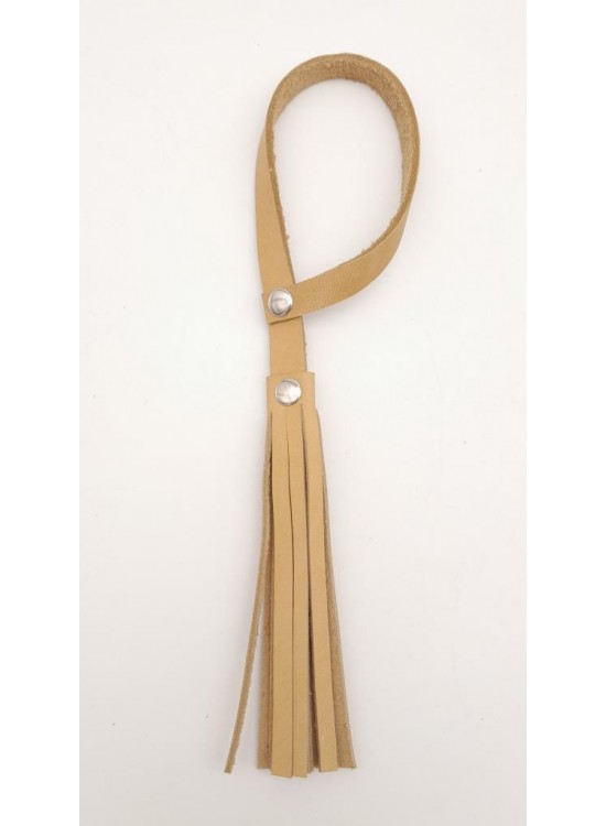 Çanta Aksesuar Ham Doğal Renk Gerçek Deri Püskül Gümüş Metalli