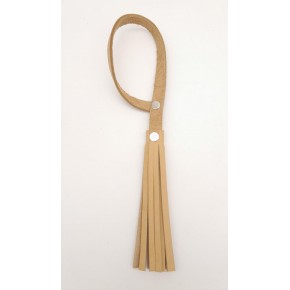 Çanta Aksesuar Ham Doğal Renk Gerçek Deri Püskül Gümüş Metalli