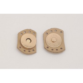 Çanta Aksesuar Ham Doğal Renk Gerçek Derili Oval Kenar Mıknatıslı Çıtçıt Light Gold Metalli