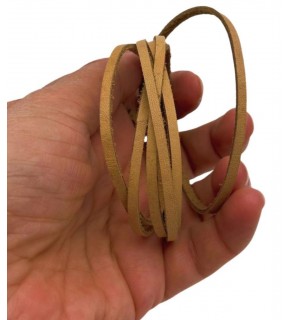 Çanta Aksesuar Ham Renk Gerçek Deri 3 mm Şerit Deri İp 2 Metre