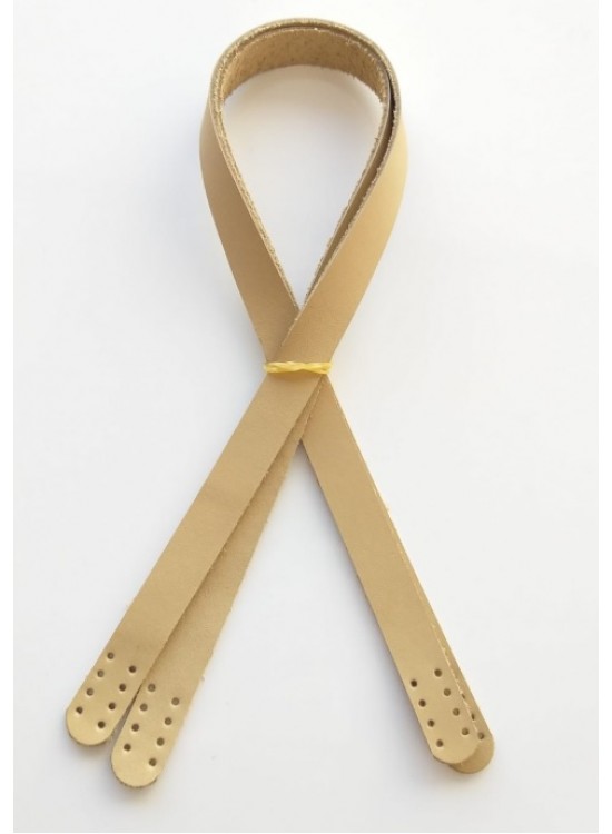 Çanta Aksesuar Ham Renk Gerçek Deri 70X2 Cm Çift Sap