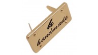 Çanta Aksesuar Handmade Yazılı Metal Etiket 3.7x2 cm Plaka Süs Light Gold Renk