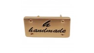 Çanta Aksesuar Handmade Yazılı Metal Etiket 3.7x2 cm Plaka Süs Light Gold Renk