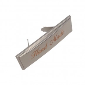 Çanta Aksesuar Handmade Yazılı Metal Etiket Plaka Süs Gümüş Renk