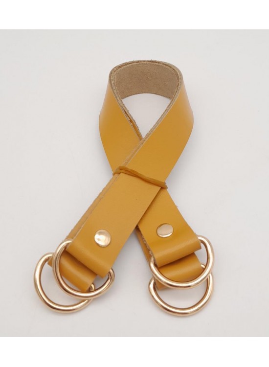 Çanta Aksesuar Hardal Gerçek Deri 37X2.3 Cm Çift Çanta Sapı Light Gold Metalli Çanta Aksesuar Hardal Gerçek Deri 37X2.3 Cm Çift Çanta Sapı Light Gold Metalli