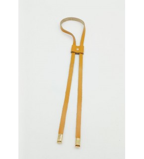 Çanta Aksesuar Hardal Gerçek Deri Büzgü Light Gold Metalli