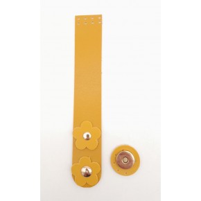 Çanta Aksesuar Hardal Renk 18x3 Cm Tek Kat Suni Deri Kapak Light Gold Metal