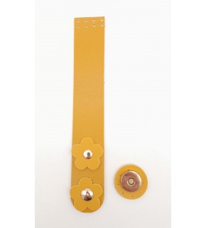 Çanta Aksesuar Hardal Renk 18x3 Cm Tek Kat Suni Deri Kapak Light Gold Metal