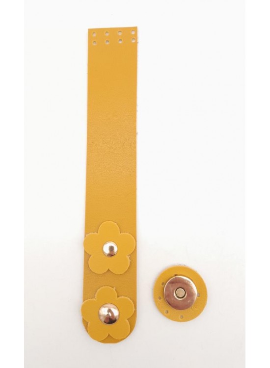 Çanta Aksesuar Hardal Renk 18x3 Cm Tek Kat Suni Deri Kapak Light Gold Metal