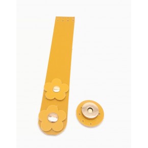 Çanta Aksesuar Hardal Renk 18x3 Cm Tek Kat Suni Deri Kapak Light Gold Metal