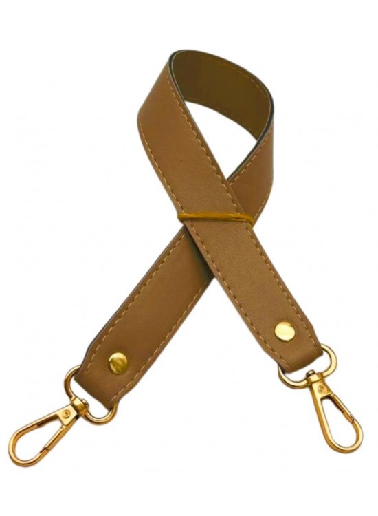 Çanta Aksesuar Hardal Renk 42X2.5 Cm Kancalı Sap Light Gold Metalli