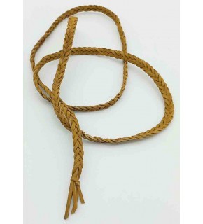 Çanta Aksesuar Hardal Renk Gerçek Deri 12 Mm Şerit Örgü Deri İp