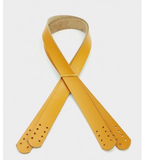 Çanta Aksesuar Hardal Renk Gerçek Deri 70X2.3 Cm Çift Sap