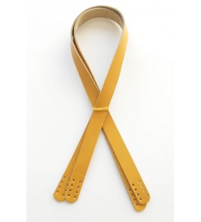 Çanta Aksesuar Hardal Renk Gerçek Deri 70X2 Cm Çift Sap