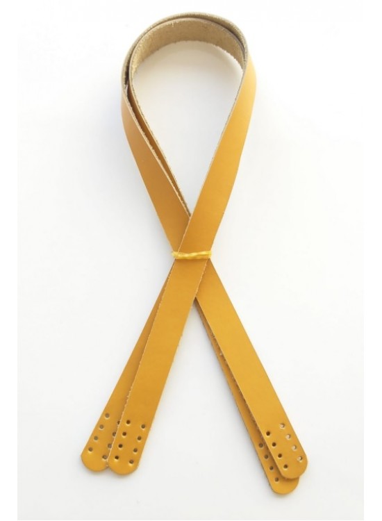 Çanta Aksesuar Hardal Renk Gerçek Deri 70X2 Cm Çift Sap