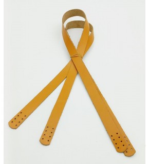 Çanta Aksesuar Hardal Renk Gerçek Deri 80X2 Cm Çift Sap