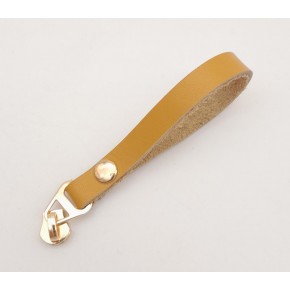 Çanta Aksesuar Hardal Renk Gerçek Derili Light Gold Döngülü Fermuar Başı