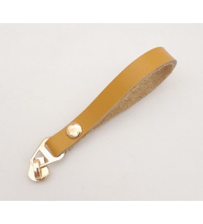 Çanta Aksesuar Hardal Renk Gerçek Derili Light Gold Döngülü Fermuar Başı