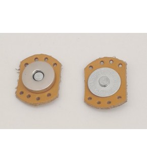 Çanta Aksesuar Hardal Renk Gerçek Derili Oval Kenar Mıknatıslı Çıtçıt Gümüş Metalli