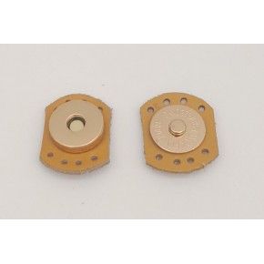 Çanta Aksesuar Hardal Renk Gerçek Derili Oval Kenar Mıknatıslı Çıtçıt Light Gold Metalli