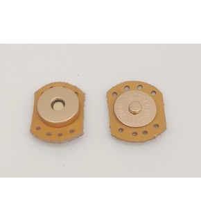 Çanta Aksesuar Hardal Renk Gerçek Derili Oval Kenar Mıknatıslı Çıtçıt Light Gold Metalli