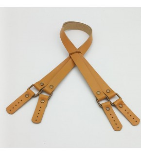 Çanta Aksesuar Hardal Renk Karedört Model Gerçek Deri Çanta Sapı (Antik Metal)