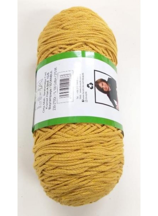 Çanta Aksesuar Hardal Sarı Renk, İnce  Pamuk Makrome