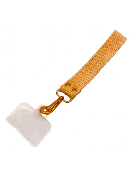 Çanta Aksesuar Hardal Sarı Renk Pamuklu  Telefon Bilek Askısı, Telefon Zinciri, Telefon Askısı, Tüm Telefon Kılıfları İçin Uygundur