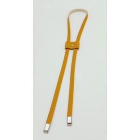 Çanta Aksesuar Hardal Tek Kat Suni Deri Büzgü Gümüş Metalli