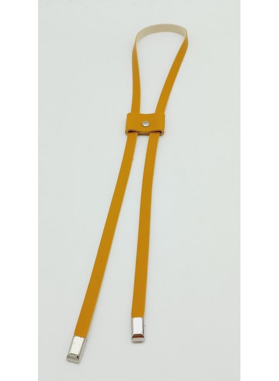 Çanta Aksesuar Hardal Tek Kat Suni Deri Büzgü Gümüş Metalli