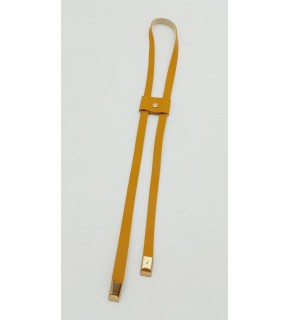 Çanta Aksesuar Hardal Tek Kat Suni Deri Büzgü Light Gold Metalli