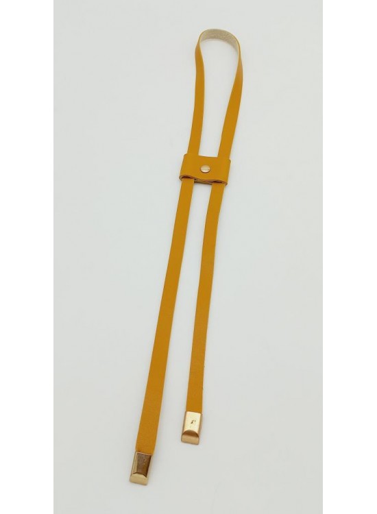 Çanta Aksesuar Hardal Tek Kat Suni Deri Büzgü Light Gold Metalli