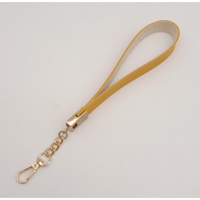 Çanta Aksesuar Hardal Tek Kat Suni Deri Zincirli Elcik Light Gold Metal