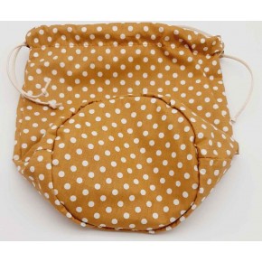 Çanta Aksesuar Hazır Kova Çanta Astarı Hardal Sarı Puantiyeli