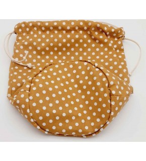 Çanta Aksesuar Hazır Kova Çanta Astarı Hardal Sarı Puantiyeli