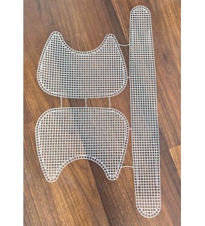 Çanta Aksesuar İkili Kedi Model  Beyaz Plastik Kanvas