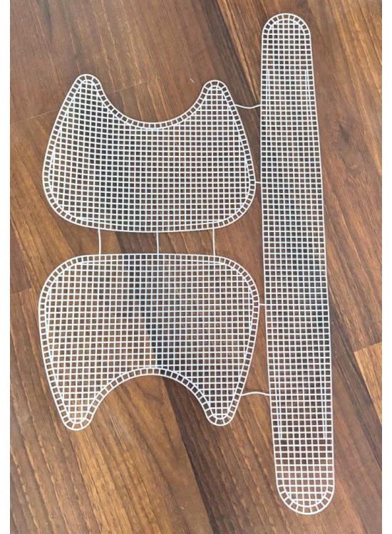 Çanta Aksesuar İkili Kedi Model  Beyaz Plastik Kanvas