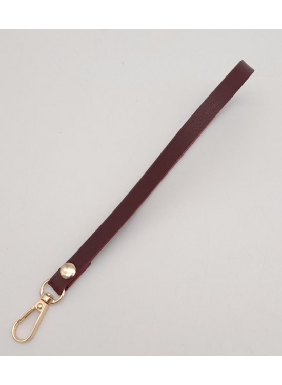 Çanta Aksesuar İnce Tek Kat Suni Deri Bordo Elcik Light Gold Metal