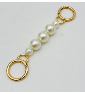 Çanta Aksesuar İncili Light Gold Renk  Halkalı Kulpluk 1 Adet 17 cm