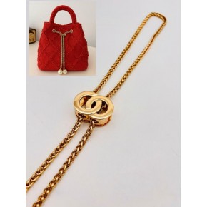 Çanta Aksesuar İncili Zincir Çanta Büzgüsü Light Gold Renk