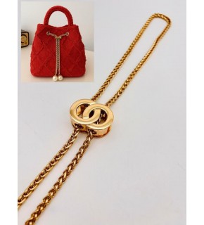 Çanta Aksesuar İncili Zincir Çanta Büzgüsü Light Gold Renk