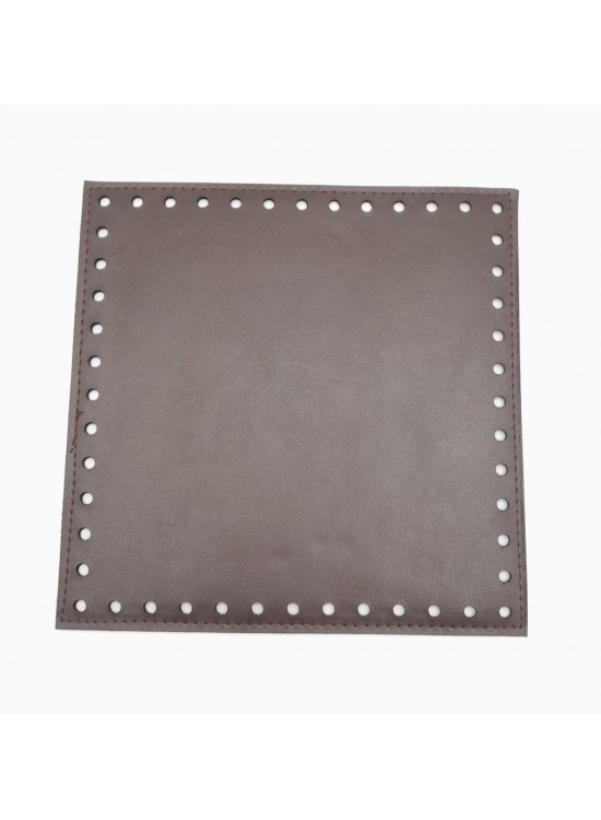 Çanta Aksesuar Kahverengi 20X20 Cm Suni Deri Plaka