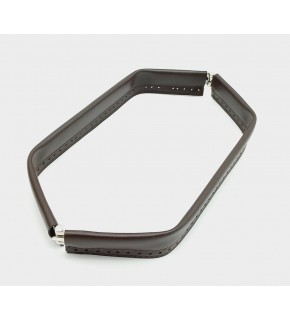 Çanta Aksesuar Kahverengi Derili Metal Çanta Ağzı 33 Cm