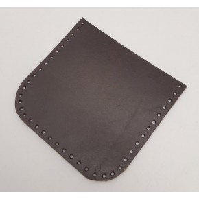 Çanta Aksesuar Kahverengi Gerçek Deri 12x12 cm Oval Kenar Cep