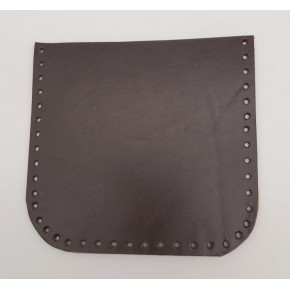 Çanta Aksesuar Kahverengi Gerçek Deri 12x12 cm Oval Kenar Cep