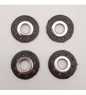 Çanta Aksesuar Kahverengi Gerçek Derili 4 lü Kuşgözü Gümüş