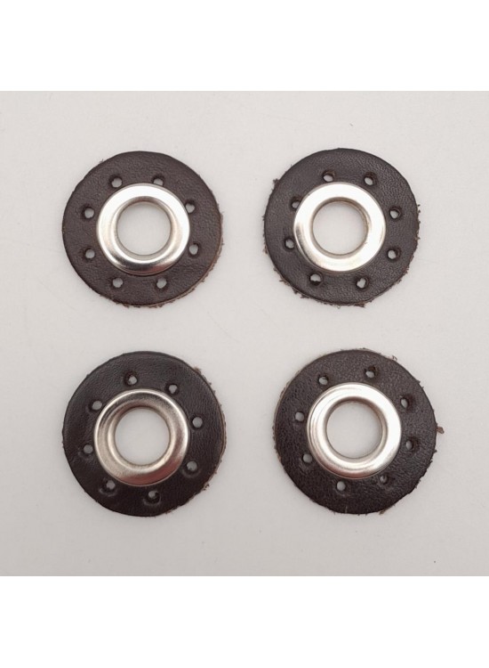 Çanta Aksesuar Kahverengi Gerçek Derili 4 lü Kuşgözü Gümüş