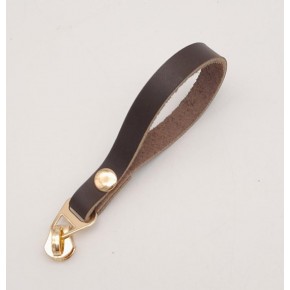 Çanta Aksesuar Kahverengi Gerçek Derili Light Gold Döngülü Fermuar Başı